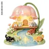 Imán de refrigerador de resina para casa de gato con tema de curación, relieve 3D, pegatina magnética decorativa creativa, un pequeño regalo cultural y creativo