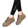 Zapatos de Madre de Cuero Genuino Antideslizantes Suela Suave Estilo Nuevo Invierno 2026 Forrados de Felpa Planos Casual Cómodos Tenis Zapatos de Viaje