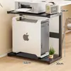 Soporte de torre para computadora de escritorio para el hogar y la oficina, estante de almacenamiento de doble capa para el suelo, bandeja organizadora para la caja de la computadora, base de almacenamiento