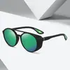 Óculos de Sol Esportivos Polarizados Redondos Modernos com Lentes Duplas e Recortes Laterais, Óculos Unissex à Prova de Poeira para Uso ao Ar Livre Atacado