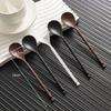 Cuchara para pastel, Cuchara de sopa desechable de grado alimenticio con mango largo, Cuchara para hielo raspado, Cuchara de plástico comercial y para el hogar