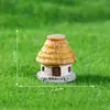 Figurillas en miniatura de la cultura Liangzhu, accesorios de decoración DIY para casitas de muñecas con tejado de paja, pequeños adornos de resina