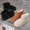 Botas de Neve com Solado Grosso Femininas 2026 Novo Estilo Inverno Outdoor Quente Antiderrapante Com Pelúcia Espessa Sapatos de Algodão DY16999