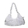Estilo Moderno Coreano Bolsa de Bolinho de Nylon com Bolinhas Design Exclusivo Bolsa Croissant Plissada Bolsa de Ombro Único Transversal para Escola e Deslocamento