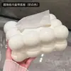 Caixa de lenços estilo creme marshmallow casa sala de estar luxo leve quarto caixa de guardanapos caixa de lenços retrátil de alta qualidade criativa
