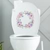Nova guirlanda de flores e folhas aquarela fun-m44 adesivos de vaso sanitário decorativos para embelezar banheiro adesivos de parede