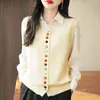 Chaleco de Punto de Algodón Puro Versátil y Colorido con Botones, Cárdigan Tejido para Mujer, Chaleco Chaqueta Vintage sin Mangas para Superponer