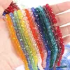 Cuentas para Ruedas de 2/3/4/6/8mm Accesorios para Joyería DIY Cuentas Sueltas de Cristal Color Estándar Transparente Cadena Completa