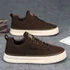 Zapatillas de hombre con suela gruesa, zapatos casuales de moda simples y versátiles, zapatos negros para hombre con cordones, transpirables y cómodos