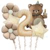 Set de globos de película de aluminio de 40 pulgadas color caramelo, blanco leche, azul talco para bebé, digital, mate, oso mágico, pastel, flor de margarita