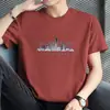Camiseta Americana Pesada de Algodão Puro Masculina Manga Curta Verão Tendência Solta Algodão Manga Curta Camiseta Fina Gola Redonda Top