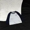 Ropa de Bebé Otoño Nueva Estilo Coreano Bloque de Color Mangas Raglán Camiseta Primavera y Otoño Niño Pequeño Casual Versátil Camiseta Base