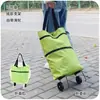Bolsa de compras con ruedas, carrito de supermercado plegable, bolsa portátil de gran capacidad para mujer, herramienta esencial para el hogar y el supermercado