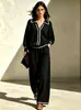 2026 Site Independente Europeu e Americano Transfronteiriço Amazon Conjunto de Duas Peças Moda Feminina Casual Blusa de Manga Longa com Gola Lapela e Calça Wide Leg