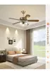 Ventilador de Teto com Luz LED Simples Retrô Lâminas de Ferro Controle Remoto Ventilador Elétrico Lustre Estilo Americano Ventilador de Teto