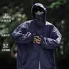 Ropa Protectora Solar de Seda de Hielo Transfronteriza para Hombre, Chaqueta con Capucha de Estilo Montaña de Verano para Exteriores con Protección UV, Ropa Protectora Solar de Pesca de Marca de Moda con Sensación de Hielo