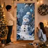 Cortina Decorativa de Porta de Natal Cortina Pendurada Tema de Natal Decoração de Feriado para Casa Loja Cortina de Porta Estampada com Padrão Vermelho e Verde Transfronteiriça