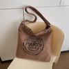Bolsa de Lona de Mano para Clase Estudiantil Transfronteriza, Moda Letras, Bolso Tote Trendy, Gran Capacidad, Bolsa de Hombro para Viajar para Mujeres