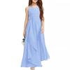 Vestido de gasa para coro infantil, vestido de princesa para niñas, elegante vestido largo para presentaciones de piano, vestido para niñas pequeñas, vestido de verano para anfitrionas.