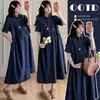 Ropa de Maternidad 2026 Nuevo Vestido de Verano para Maternidad Vestido de Mezclilla Tencel de Manga Corta Vestido de Lactancia