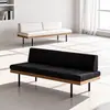 Sofá moderno minimalista de madera maciza para casa de huéspedes y cafetería, asiento de recepción y para invitados vintage para salas de estar y comedores pequeños
