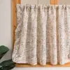 Venta directa del fabricante: Cortinas Cortas de Lino Pastoral con Pequeños Patrones Florales, Cortinas Divisorias Blackout para Dormitorio, Balcón, Sala de Estar, Acogedoras y Cómodas