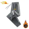 Pantalones Deportivos Casuales de Moda para Hombre con Cordón y Tres Rayas Más Vendidos Pantalones Rectos Gruesos de Forro Polar Cálidos de Invierno