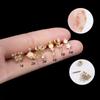 Acero Inoxidable Barra Gruesa Tornillo de Doble Cabeza Aretes Perforación Cartílago Dulce Cool Polvo Super Flash Diamante Amor Cósmico Zirconia Aretes Uña