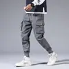 Novas calças masculinas transfronteiriças, estilo coreano, modernas, corte solto, estilo student ins, cargo cropped chic casual, marca da moda, com punhos nos tornozelos