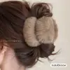 Pinza de pelo de felpa para otoño e invierno para mujer, modelo nuevo de alta gama 2026, pinza de pelo de tamaño mediano para cabello fino, pinza de tiburón para la parte trasera de la cabeza, accesorio para el cabello