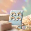 DA-25 Arco-Íris DIY Óleo de Gotejamento Acessórios de Liga Pingente Único Corda de Mão Colorida Coração de Arco-Íris Arqueado Pingente Arqueado