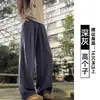 Calças de Linho de Algodão Soltas Estilo Zen para Mulheres, Verão Casual Finas Novo Estilo Chinês Cintura Alta Caídas Afinando Comprimento Total