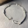 Pulsera de plata esterlina S925 con diseño anudado, pulsera de nicho con personalidad simple, pulsera ins