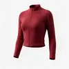 Lulu chamarra de yoga mismo estilo para mujer cuello alto ajustada secado rápido transpirable ropa para correr fitness ropa deportiva para ciclismo al aire libre