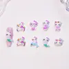 Blanco Playa Gato KT Dibujo Animado Japonés Accesorios para Uñas Resina Piezas Pequeñas Pendientes DIY Pinzas para el Cabello Decoraciones de Uñas Portátiles