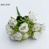 10 cabezas de hermosas rosas, rosas de múltiples cabezas, flores pequeñas, paisajismo interior, decoración exterior, flores artificiales