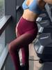 Pantalones de Fitness Yoga Sin Costuras Transfronterizos Europeos y Americanos Regina para Mujer Sexy Malla Hueca Cintura Alta Levanta Glúteos Transpirables Alta Elasticidad