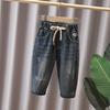 Calças jeans para meninos outono nova primavera e outono calças casuais bebê infantil estilo ocidental calças cartoon calças infantis bonito