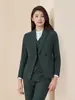 Terno Verde Escuro Feminino Terno Formal Outono e Inverno Terno de Negócios Profissional Roupa de Trabalho para Deslocamento Gerente de Vendas Roupa de Trabalho