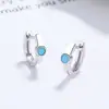 Pendientes redondos de piedra para mujer, verano, plata de ley 925, moda, redondos, turquesa, pendientes de moda, simples, combinan con todo, estilo ins, joyería para orejas