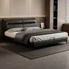Cama de Lujo Ligero Estilo Italiano de Piel Genuina Modelo Nuevo 2026 Minimalista Moderno Doble de 1.8m para Dormitorio Principal Almacenamiento Grande de Alta Gama Cama de Boda