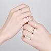 Anillo de pareja de plata esterlina S925 con forma de corazón, anillo de boda abierto de lujo ligero y de alta calidad, regalo