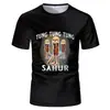 Camiseta Gráfica Ai Brainrot Bombardiro Estampado de Cocodrilo Divertida Humorística para Hombre