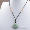 Cordón colgante fino tejido a mano, ajustable, para mujer, de jade, con cera de abejas y cristal de esmeralda.