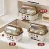 Estante para cuencos de cocina, caja de almacenamiento de utensilios con tapa, caja de almacenamiento de vajilla, escurridor de cuencos y platos, gabinete de plástico para cuencos domésticos