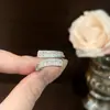 Design de Nicho Transfronteiriço Europeu e Americano, Versátil e Deslumbrante, Cheio de Diamantes, Brilhando Como um Céu Estrelado, Anel Aberto Cravejado de Zircônias
