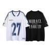Sudadera de manga corta con costuras de malla y jersey americano de la Biblioteca Jiayi para hombre (verano 2025)