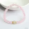 Pulseira de Cristal Rosa Natural Jueyu Água-Marinha Cristal Rosa Flor de Pessegueiro Pulseira de Cristal de Círculo Único Presente para Mulheres S4040402