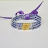 Traje de Cinta de Color de 3 Capas Pulsera de Lentejuelas Medias Transparentes Pulsera de Lazo para Dama Pulsera Linda de Manguera de Silicona