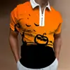Nova Moda Streetwear Jovem Europeia e Americana de Verão Camisa Polo Casual Masculina com Estampa Digital 3D